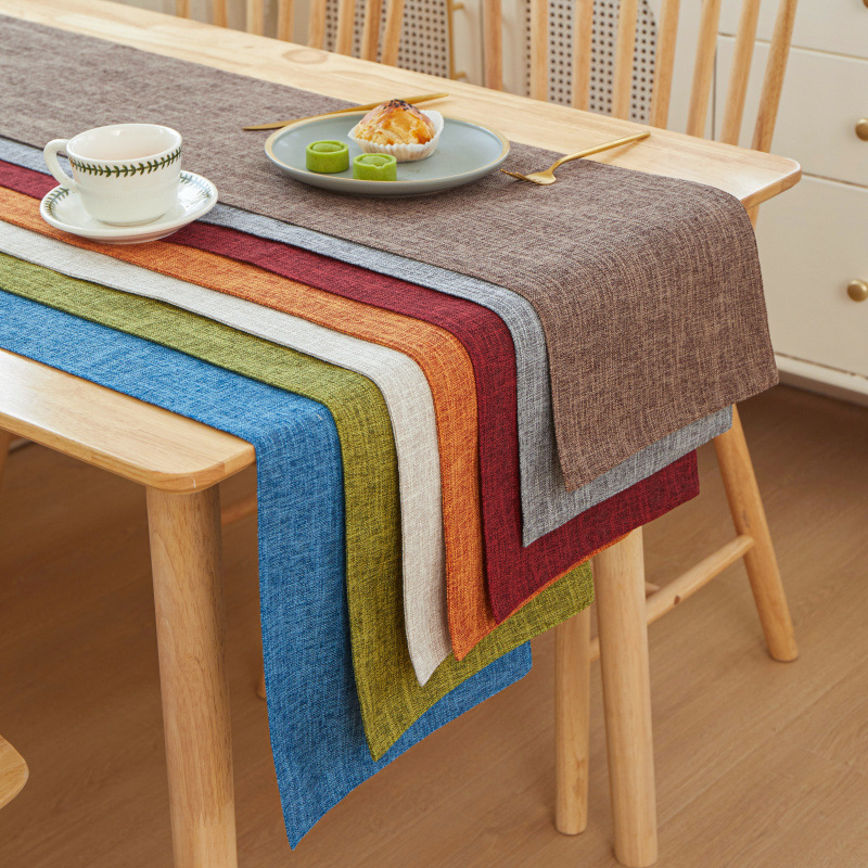 New Thick Linen Solid Color Li - огляд і ціна Linen Table Runner
