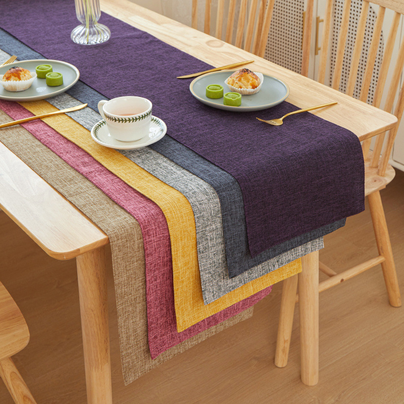 New Thick Linen Solid Color Li - огляд і ціна Linen Table Runner