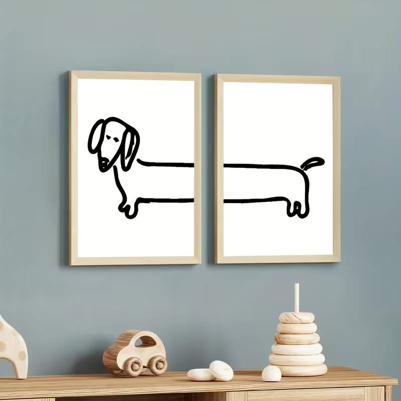 2PCS Modern Dachshund  Funny D - огляд і ціна Home Decor Theme