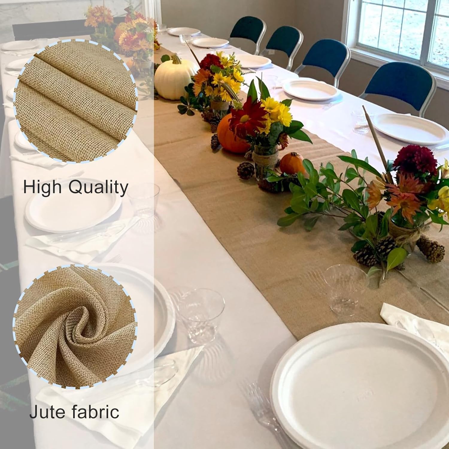30 cm x 10 m Linen Burlap Tabl - огляд і ціна Linen Table Runner